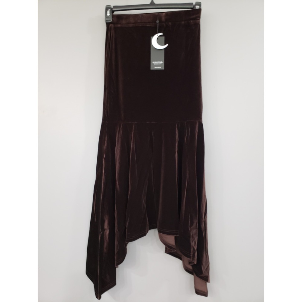 NEW XS Killstar Gatalea Skirt Velvet Maxi Corporate Goth Dip Hem romantic